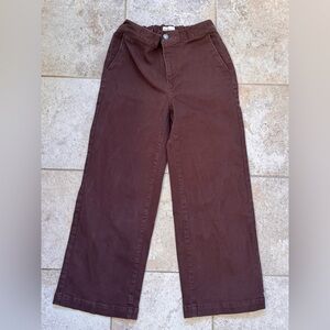 OAK + FORT Women’s Cinch Waist Wide-Leg Pants - Dark Plum